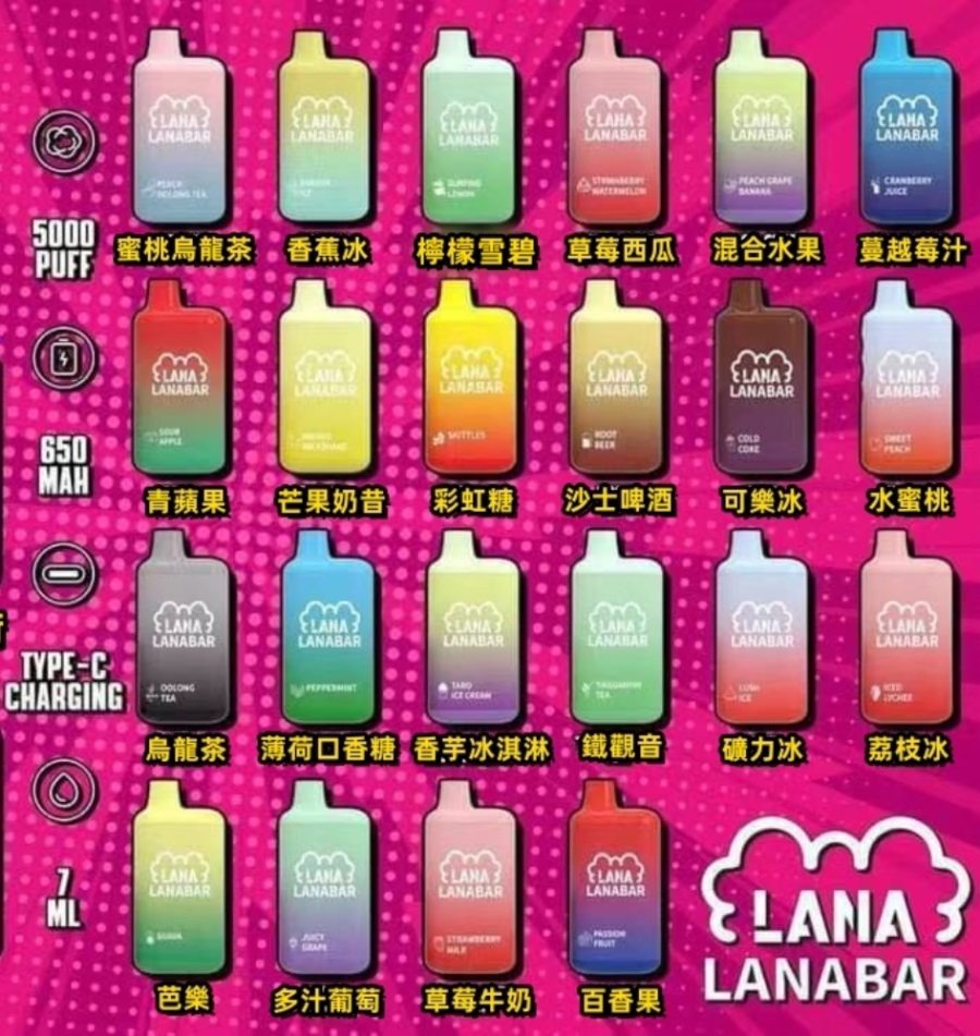 lana-bar-5000kou-full-flavors LANA Bar 5000口電子煙 全口味合集